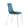 Stapelbare stoel met blauw velvet stof