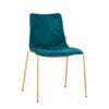 Blauw velvet stoel stapelbaar