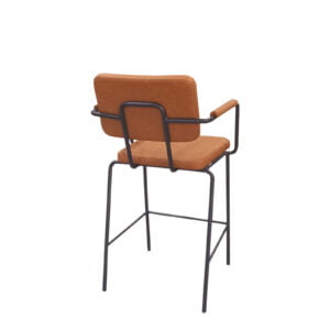 Stevige barkruk kunstleder met slede onderstel