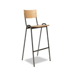 Industriële barkruk met hout