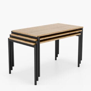 Stapelbare tafels met ronde tafelpoot